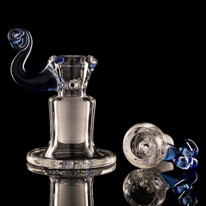 Disco Box Glass - 18mm Clear Bowl W/ Coloured Horn - Blue Dream