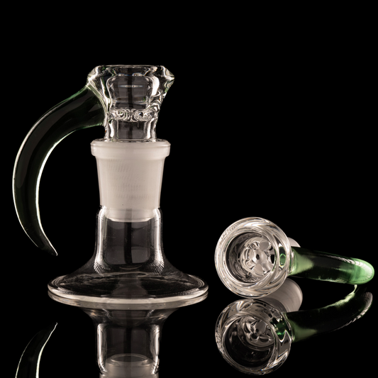 Disco Box Glass - 18mm Clear Bowl W/ Coloured Horn - Sea Breeze