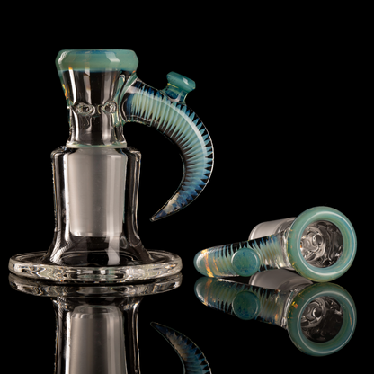 Jamms Glass - 18mm 4-Hole Clear Base w/ Colour and Lip Handle - Aguamania