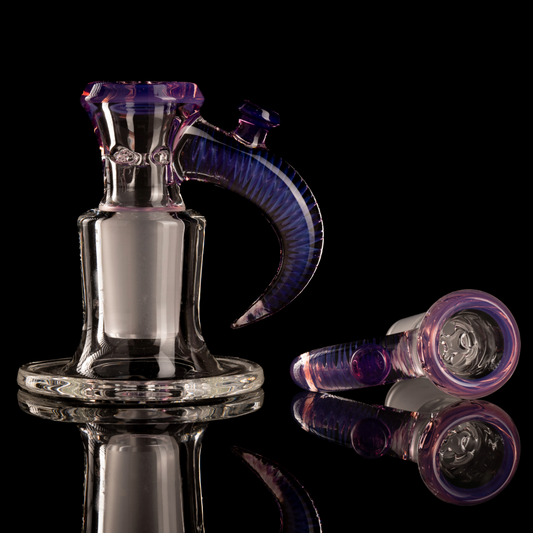 Jamms Glass - 18mm 4-Hole Clear Base w/ Colour and Lip Handle - Stargazer