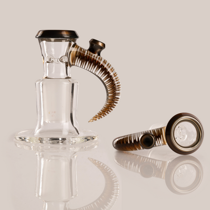 Jamms Glass - 18mm 4-Hole Clear Base w/ Colour and Lip Handle - Electrum