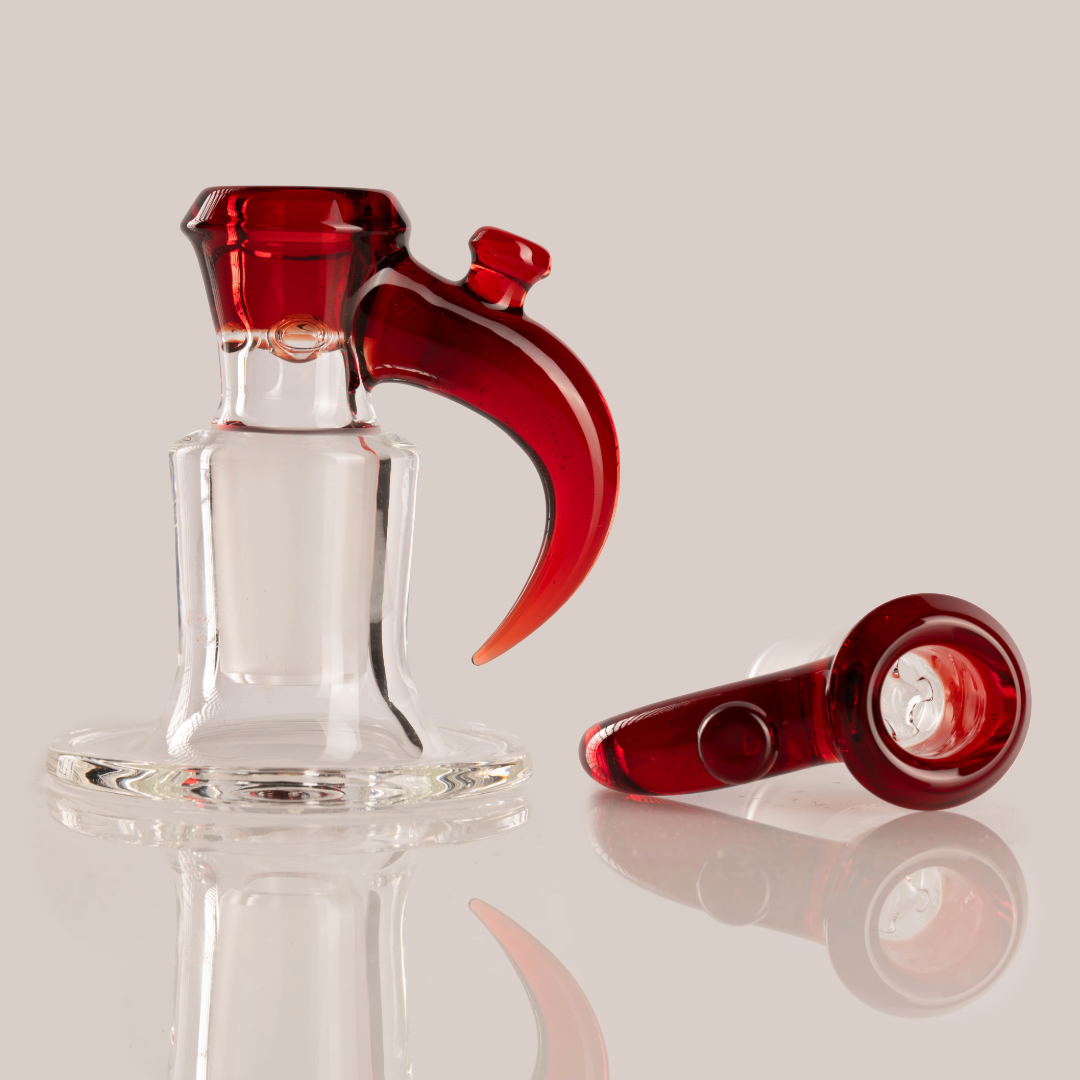 Jamms Glass - 18mm 4-Hole Straight Colour Slide - Pomegranate