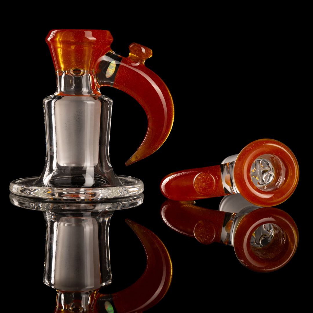 Jamms Glass - 18mm 4-Hole Opal Handle Straight Colour - Tangelo