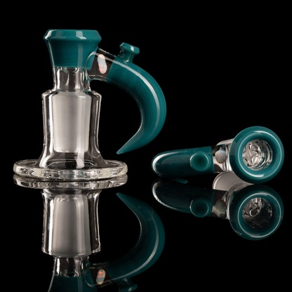 Jamms Glass - 18mm 4-Hole Opal Handle Straight Colour - Agua Azul