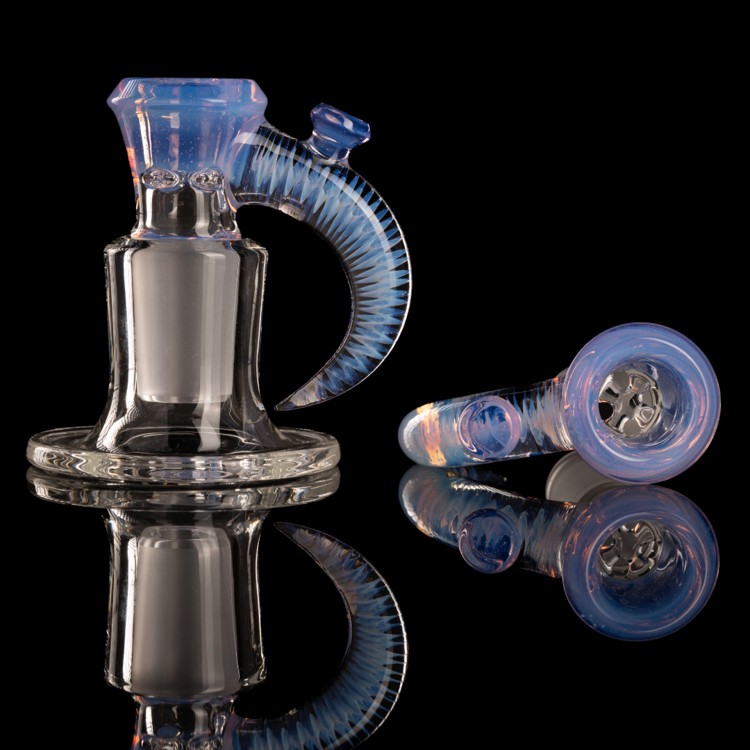 Jamms Glass - 18mm 4-Hole Straight Color Slide w/ Cane Handle - Lucid