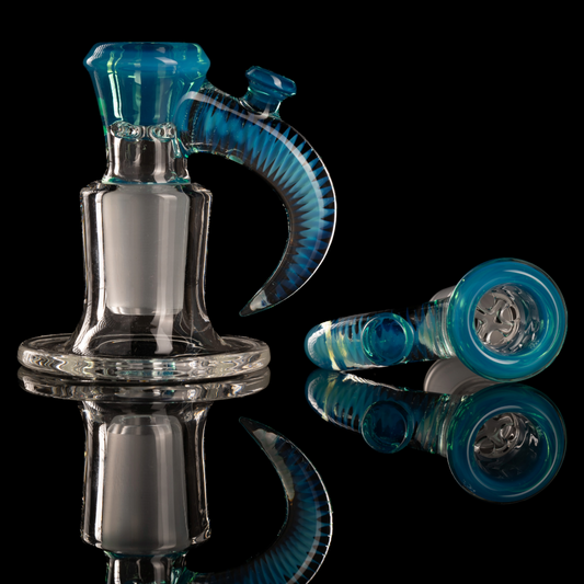 Jamms Glass - 18mm 4-Hole Straight Color Slide w/ Cane Handle - Meta Terrania