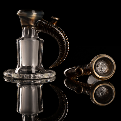 Jamms Glass - 18mm 4-Hole Straight Color Slide w/ Cane Handle - Electrum