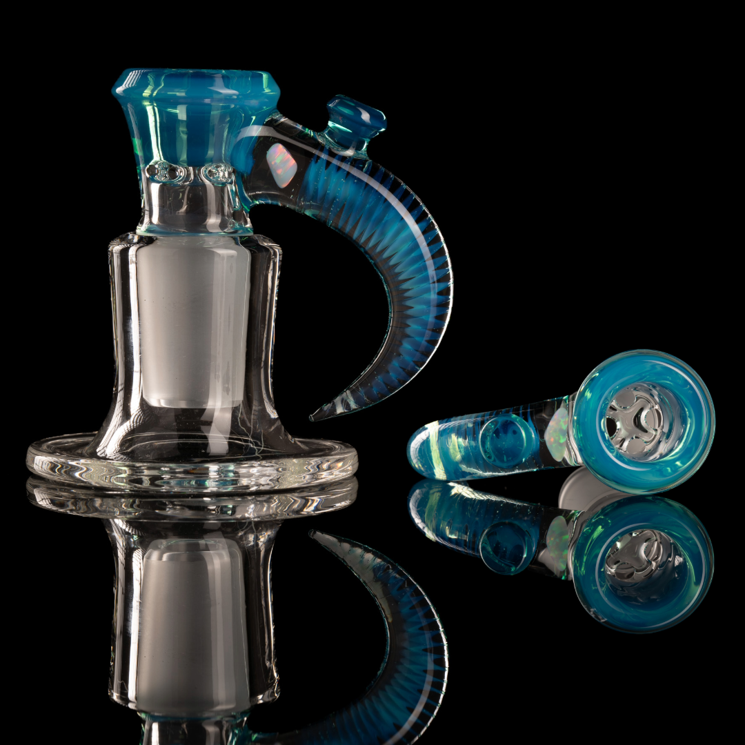 Jamms Glass - 18mm 4-Hole Opal Handle w/ Cane Handle - Meta Terrania