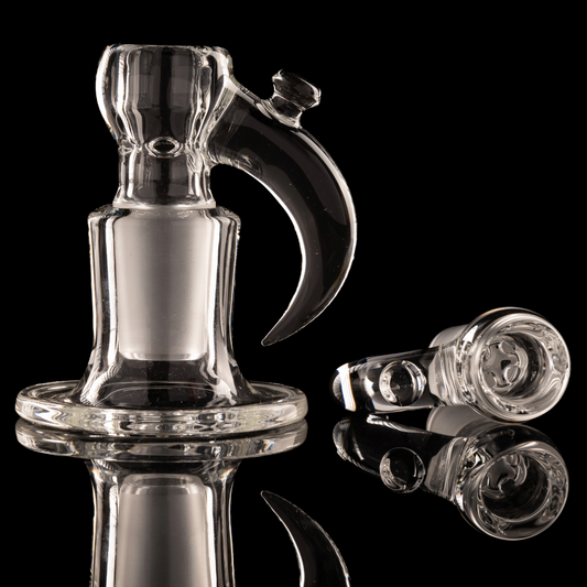 Jamms Glass - 18mm 4-Hole Clear Lathe Shaped Slide