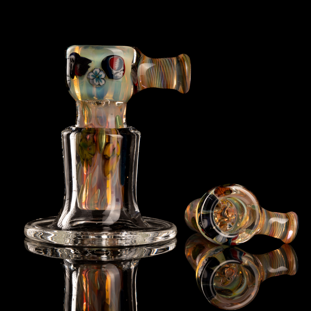Tombstoned Glass - 18mm 4 Hole Fully Worked Millie Slide - 1