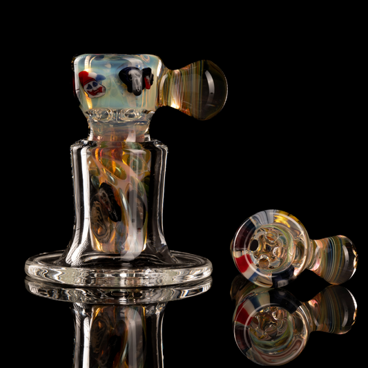 Tombstoned Glass - 18mm 4 Hole Fully Worked Millie Slide - 2