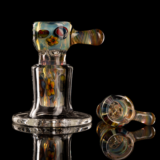 Tombstoned Glass - 18mm 4 Hole Fully Worked Millie Slide - 3