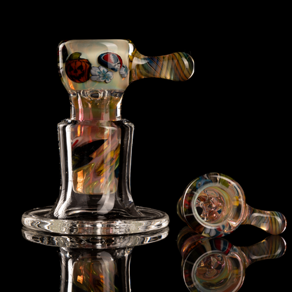 Tombstoned Glass - 18mm 4 Hole Fully Worked Millie Slide - 4