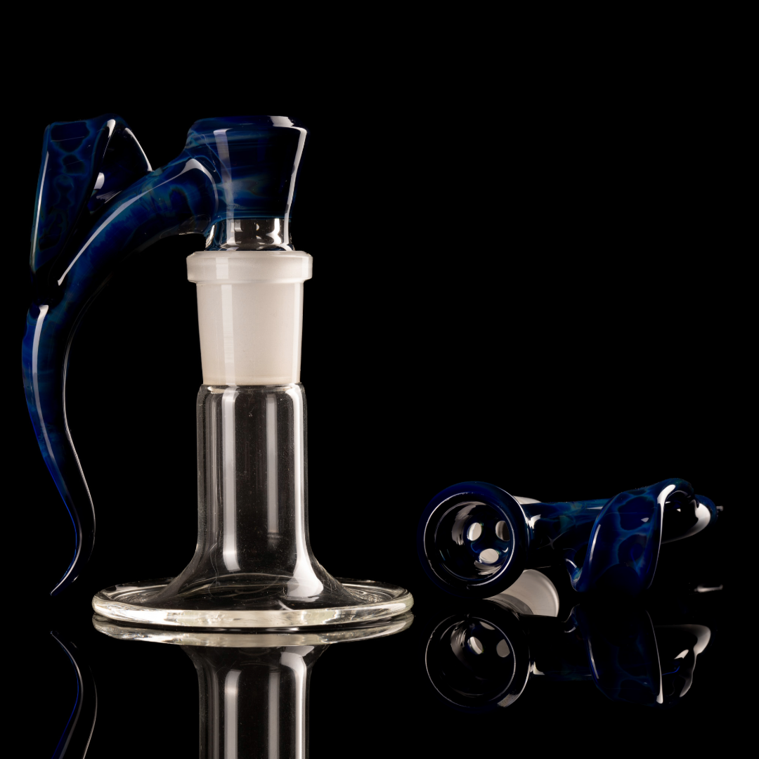 Asu Glass - 18mm 3 Hole Double Horn W/ Flat Horn Slide - 1