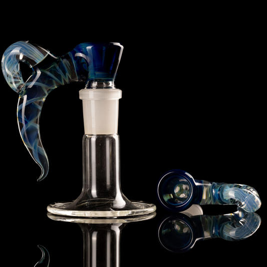 Asu Glass - 18mm 3 Hole Double Horn Twist Slide