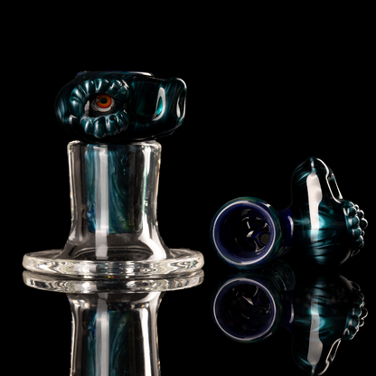 Amorphous Symphony x Welch Glass - 18mm 4 Hole Fully Worked Dino Head Slide - 3