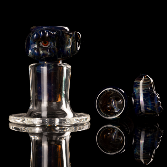 Amorphous Symphony x Welch Glass - 18mm 4 Hole Fully Worked Dino Head Slide - 4