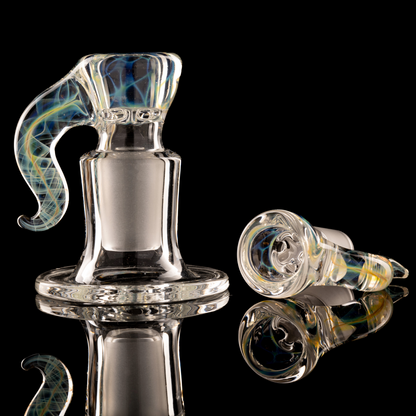 Tombstoned Glass - 18mm 4 Hole Fumed Horn Slide - 1