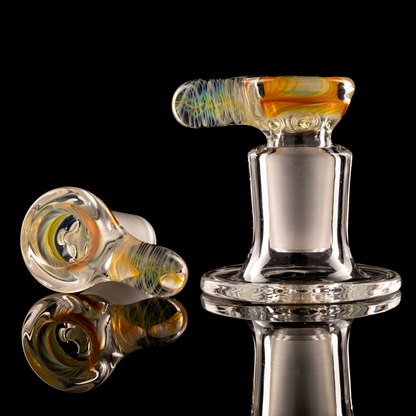 Tombstoned Glass - 18mm 4 Hole Fumed Nub Slide - 1