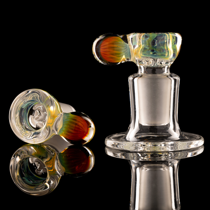 Tombstoned Glass - 18mm 4 Hole Fumed Nub Slide - 2