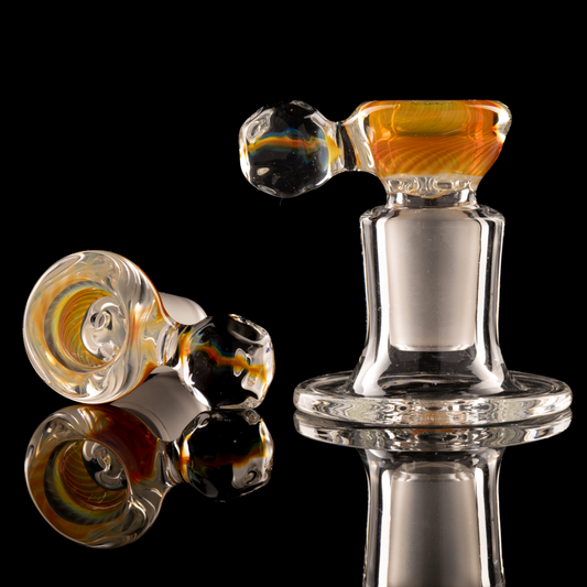 Tombstoned Glass - 18mm 4 Hole Fumed Nub Slide - 3
