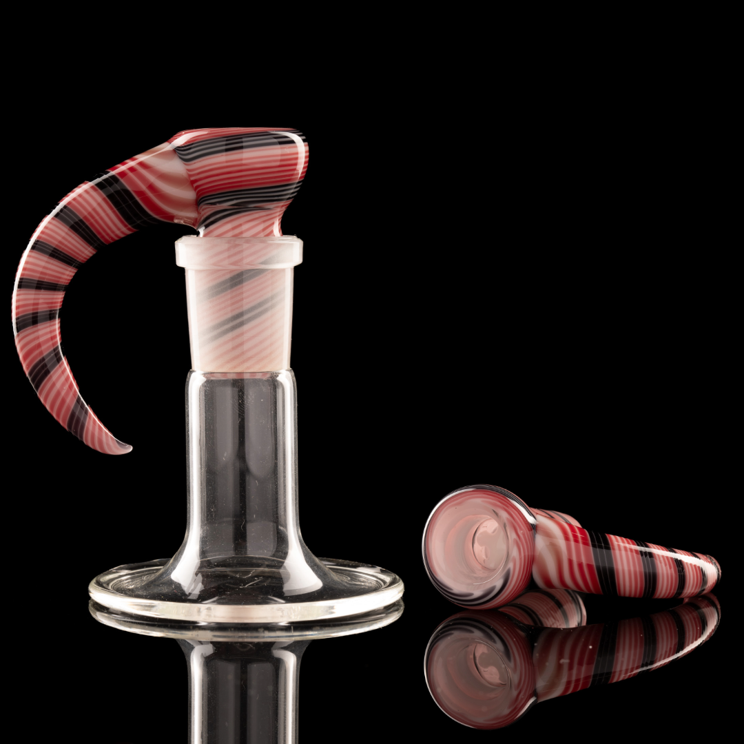 Tombstoned Glass - 18mm 4 Hole Fully Worked Linework Slide