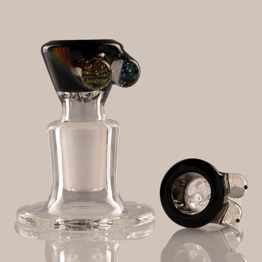 Titz Glass - 18mm 4 Hole Line Worked Titty Slide - 8