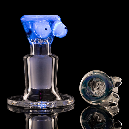 Titz Glass - 18mm 4 Hole Line Worked Titty Slide - 2