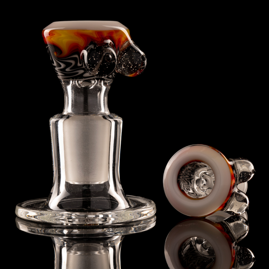 Titz Glass - 18mm 4 Hole Line Worked Titty Slide - 3