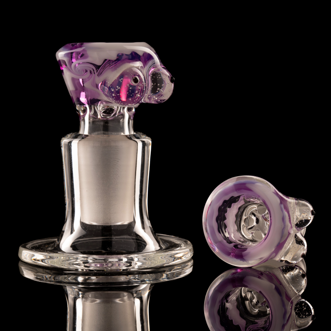 Titz Glass - 18mm 4 Hole Line Worked Titty Slide - 4