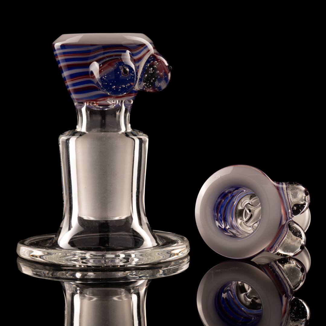 Titz Glass - 18mm 4 Hole Line Worked Titty Slide - 5