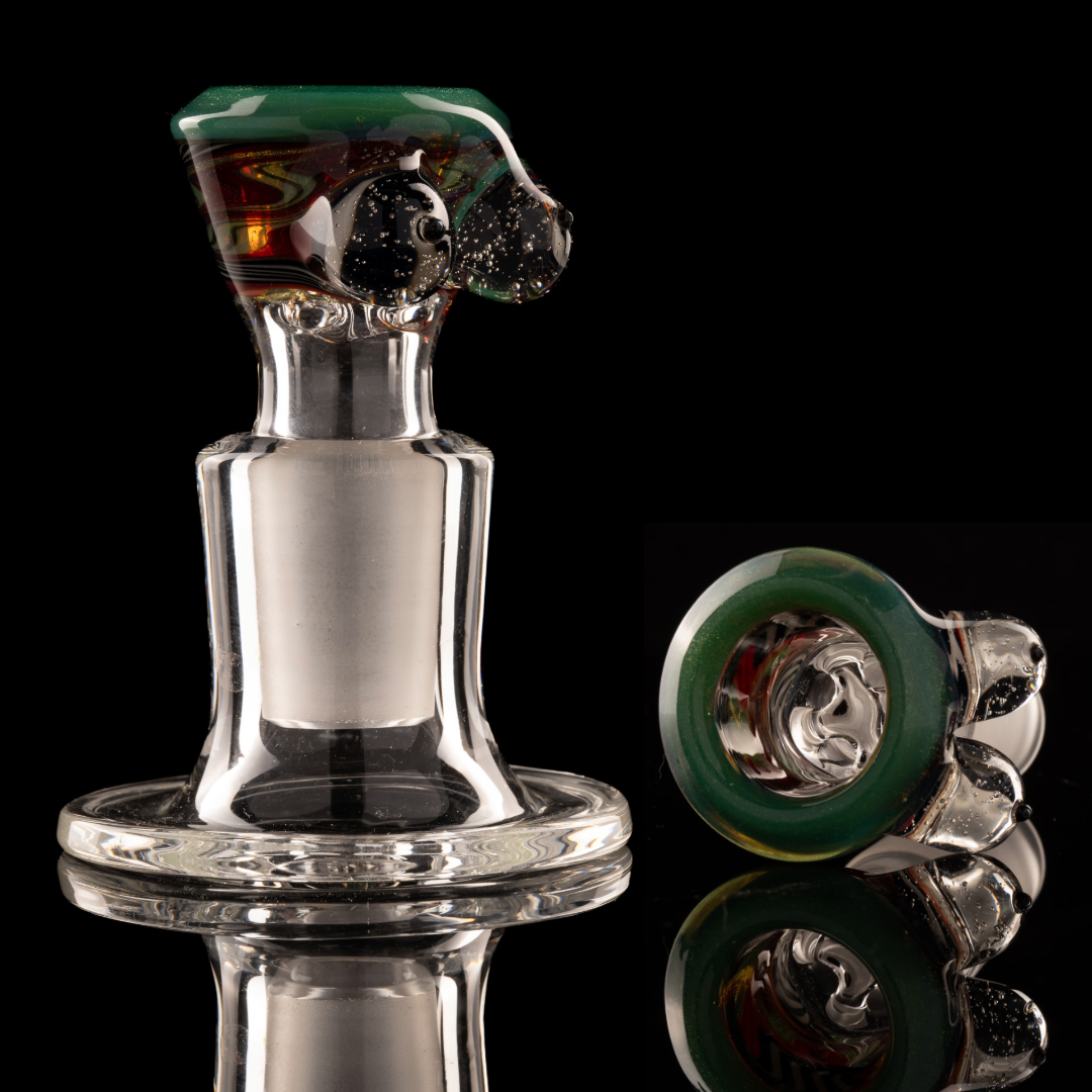 Titz Glass - 18mm 4 Hole Line Worked Titty Slide - 6