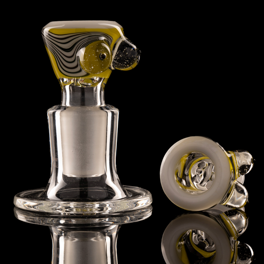 Titz Glass - 18mm 4 Hole Line Worked Titty Slide - 7