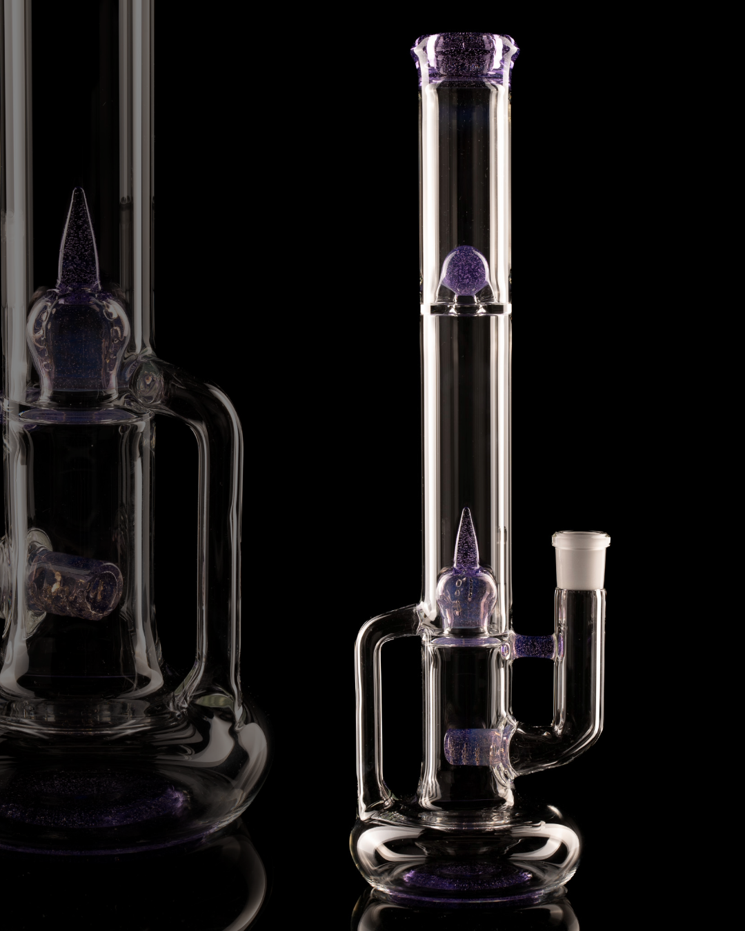 Green Belt Glass - Accented Hollowfoot Stem-Imperial W/ Drain