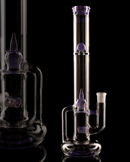 Green Belt Glass - Accented Hollowfoot Stem-Imperial W/ Drain