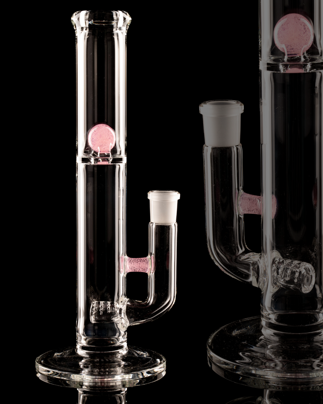 Green Belt Glass - Mini MSG 44mm Stemline - Pink Lollipop