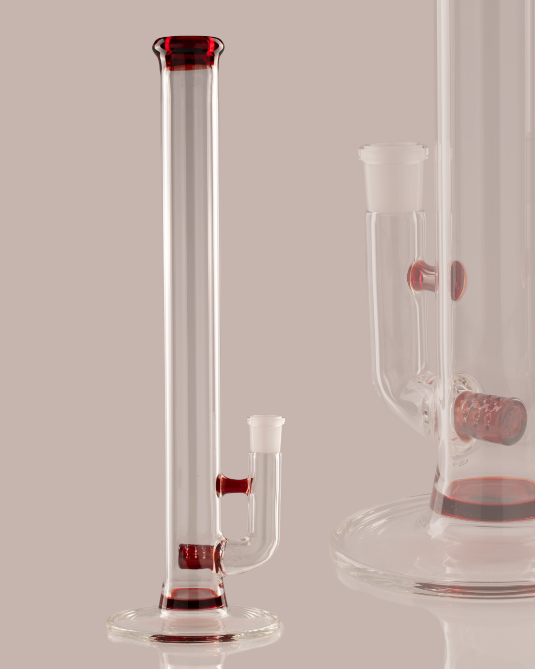 Green Belt Glass - Colour Accented 44mm Stemline - Pomegranate