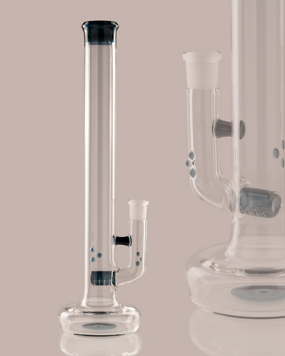 Green Belt Glass - Accented 44mm Hollowfoot Stemline - Heavy Blue Stardust