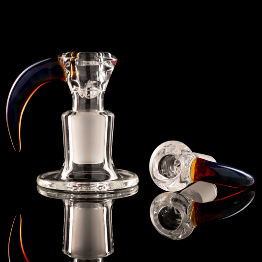 Green Belt Glass - 18mm 4 Hole Accented Horn Slide - 2