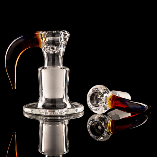 Green Belt Glass - 18mm 4 Hole Accented Horn Slide - 7