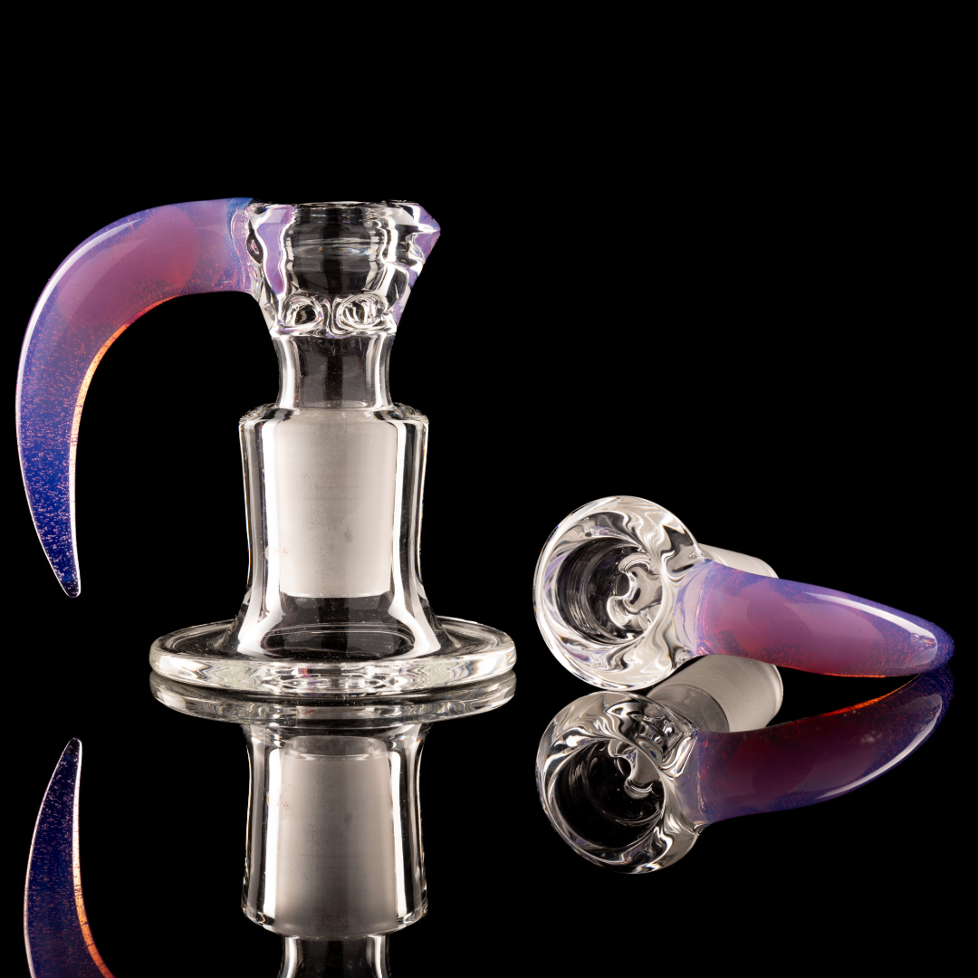 Green Belt Glass - 18mm 4 Hole Accented Horn Slide - 3