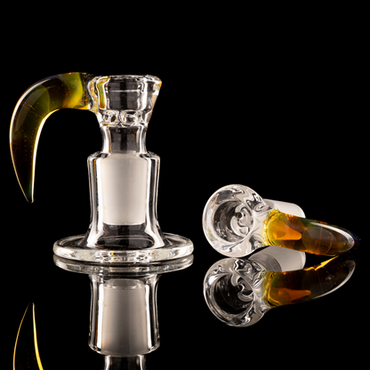 Green Belt Glass - 18mm 4 Hole Accented Horn Slide - 4