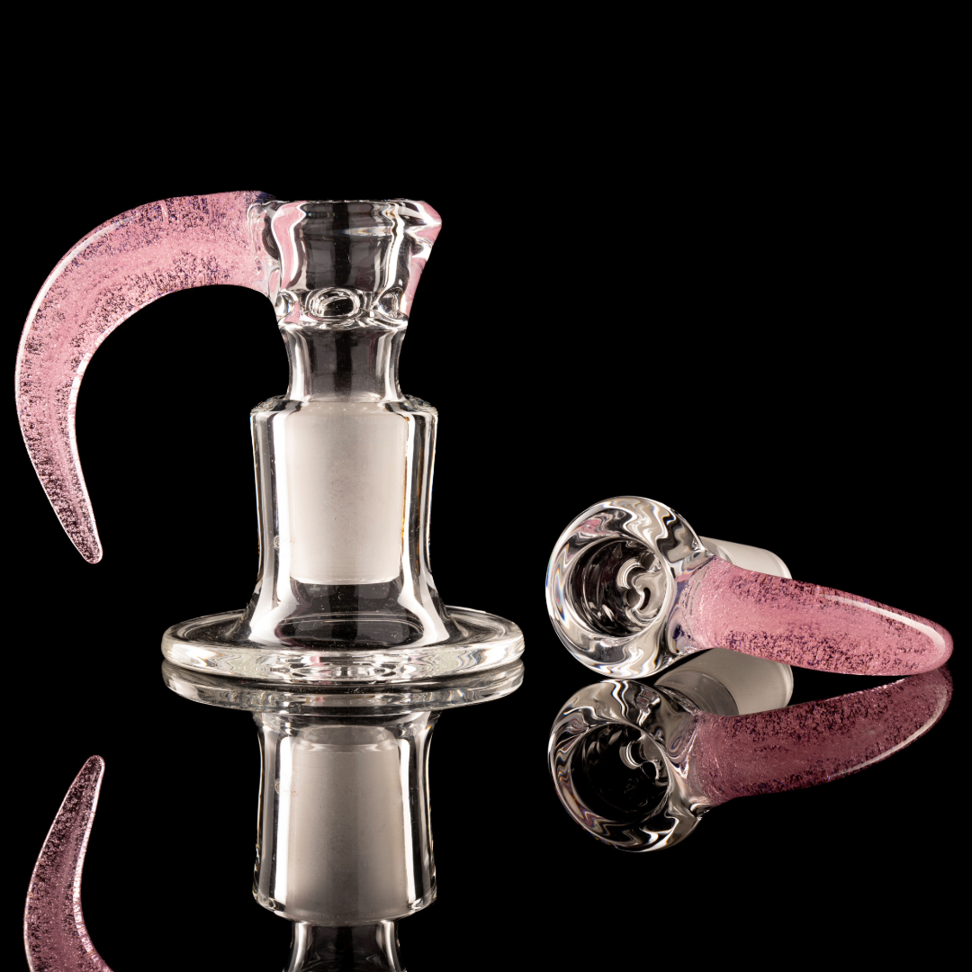 Green Belt Glass - 18mm 4 Hole Accented Horn Slide - 5