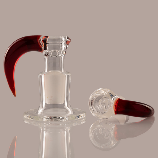 Green Belt Glass - 18mm 4 Hole Accented Horn Slide - 8