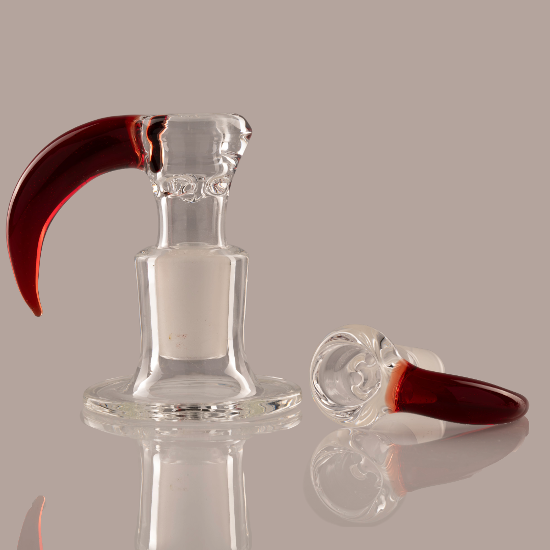 Green Belt Glass - 18mm 4 Hole Accented Horn Slide - 10