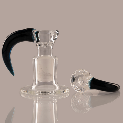 Green Belt Glass - 18mm 4 Hole Accented Horn Slide - 9