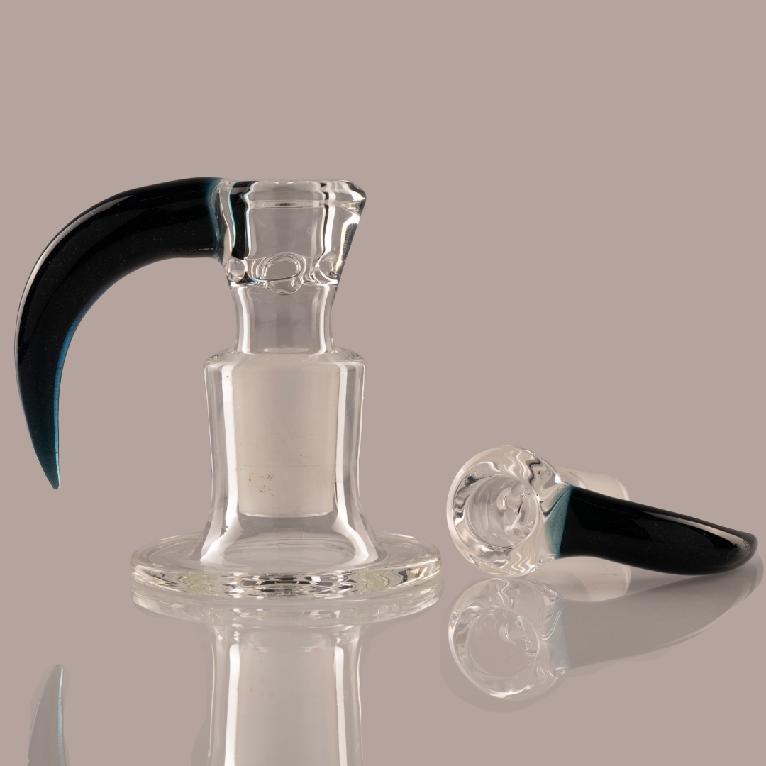 Green Belt Glass - 18mm 4 Hole Accented Horn Slide - 11