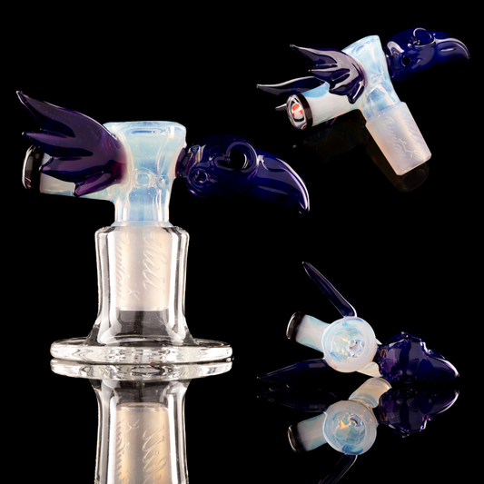 Thill Glassworks X Burtoni - 18mm 4-Hole Collab Skull w/Wings Slide