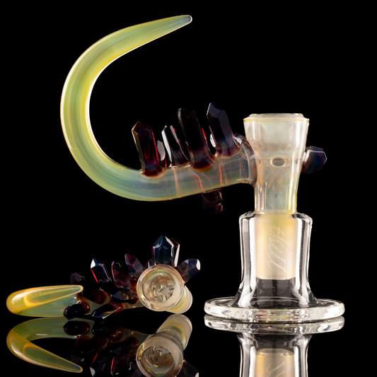 Thill Glassworks - 18mm 4-Hole Amber Purple Crystal Slide