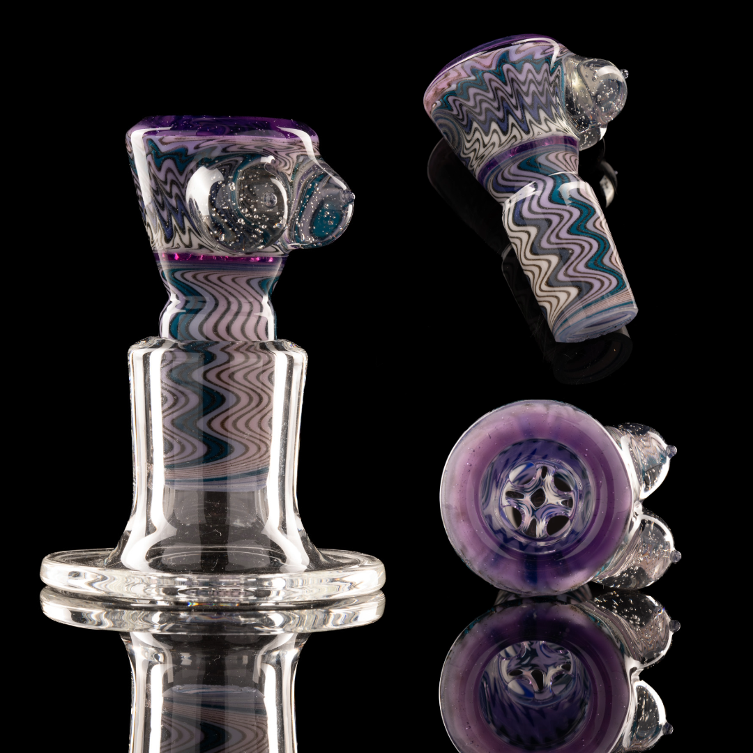 Titz Glass - 18mm 4hole Fully Worked Boob Bowl - 3